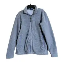 Patagonia Synchilla Women’s Fleece Jacket Full Zip Gray w/ Lavender Accents SZ M