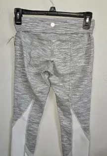 Lululemon Athletica Gray and White Leggings with Mesh Panels
