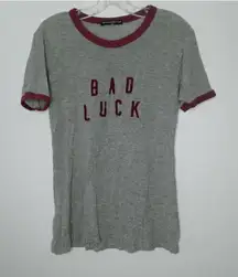 Brandy Melville gray bad luck tee in One size