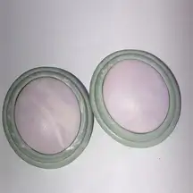 Pastel Purple and Mint Green Vintage Round Retro Boho Earrings