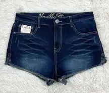 Vanilla Star Dark Wash High Waisted Jean Shorts Size 9