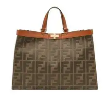 Fendi Peekaboo X-Tote Canvas Medium Green Ladies Handbag