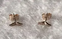 Rose Gold Mustache (Wings?) Earrings