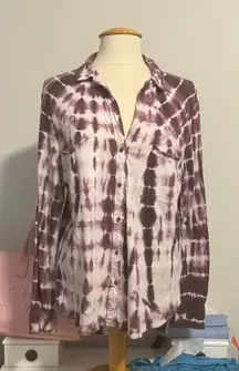 Rock & Republic Purple Tie-Dye Button Down Shirt