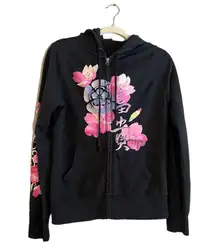 Lucky Brand Vintage Y2K 2000s Floral  Zip Up Hoodie size M