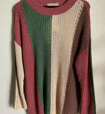 Band Of Gypsies Rosa Color Block Sweater Size S