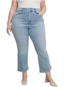 Good American Soft-Tech Good Legs High Waist Crop Mini Bootcut Jeans Size 14/32
