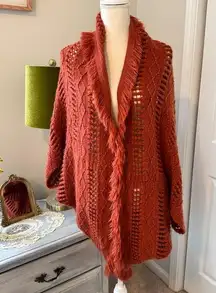 American Eagle  bohemian Crochet Knitted Shrug Sweater one size