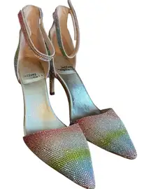 JEFFREY CAMPBELL | Rainbow Bling Rhinestone Solitaire Grand Prix Heels | Size 9