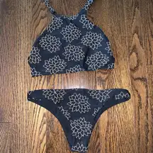 Black and Gold Embroidered Tori Praver Bikini