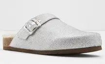 ALDO Silver Ringtones Mules Size 9