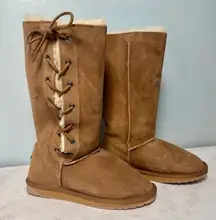 New EMU Australia Platinum Hi Lace Winter Boots US 8 Sheepskin Suede