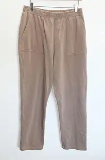 BLANK NYC  100% Cotton Tan Taupe Wide Leg NEW Sweatpants