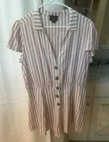 Lumiere Pink and White Striped Top