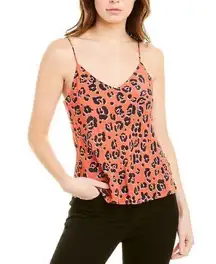 Suboo Zanzibar Bias Cut Cami Cheetah Animal Print Tank Top Coral Pink Medium NWT