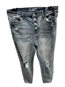 No Boundaries light wash button fly high rise skinny jeans size 13 juniors