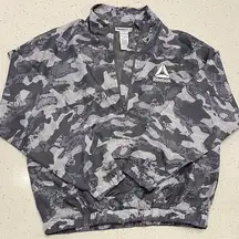 Reebok Windbreaker Grey Camouflage Print Size XS