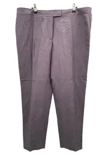 Anne Klein Womens Grey Linen Blend Wide Leg Pants Trousers Size 16 Plus Size New