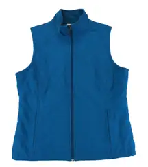 Columbia Women's Quilted Fleece Lined Vest Blue Size Medium Full Zip Casual