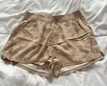 Colsie Beige Tan Camo Cotton Boxer Pajama Shorts Lounge Sleepwear Womens Small