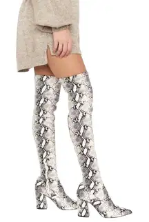 Steve Madden Women's Jacoby Thigh High Over The Knee Boots Snake Pattern Tall 6