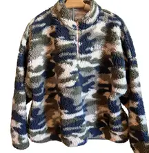 Grayson Threads Juniors' Camo Print Weekend Sherpa Sweatshirt - XL - NWT