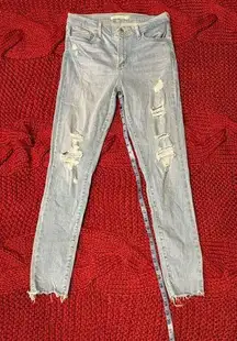 Levi’s 720 SZ 28 High-Rise Super Skinny Jeans Pockets Stretch Zip-Fly Distressed