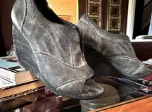 Joes Jeans Cristy Vintage Oil Rubbed Wedge Booties sz 8