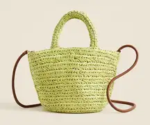 J.Crew Small Malta handwoven straw bag Soft Peridot
