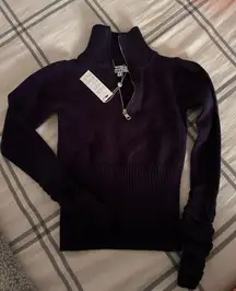 Frankie’s Bikinis Knit Cropped Zip-Up