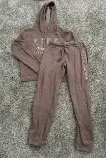 Aeropostale Brown Track Pants & Hoodie Set
