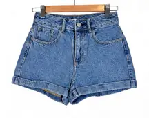Pacsun Blue High Rise Mom Jean Shorts Womens 24 Denim Casual Beachy Summer Vaca
