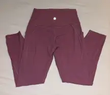 Lululemon align leggings purple size 6 with pockets