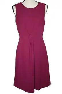 J.Crew  Dresses Women's Size 6 Fuchsia Sleeveless A-Line Front Knot Design Zip Up