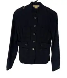Michael Kors Women's Size Small Academia‎ Navy Blue Button Jacket Sweater