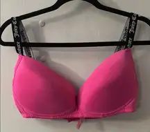 Juicy Couture Pink Adjustable Wide Strap Bra 40C Comfy Minimalist Lingerie Cozy