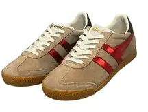 Gola Elan Glitz Trainer Sneaker Womens Size 6 Brown Red Suede Lace Up Shoes NIB