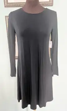 Old Navy Women’s Long Sleeve Black Stretch Swing Dress Size XS NEW Layers Basic