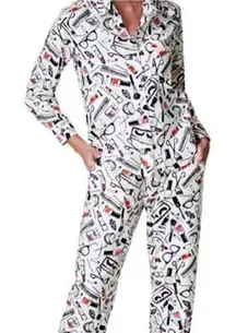 Kate Spade Dream a Little Makeup Pajama Set White- Size Small