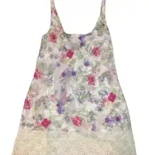 VICTORIA'S SECRET Vintage Gold Label mini slip dress floral  lace nightgown EUC