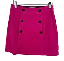 Vineyard Vines Womens Corduroy Mini Skirt Sz 00 Hot Pink Button Front‎ Casual