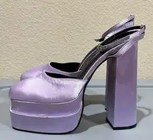 Dolls Kill  Lilac Satin Moonchild Platform Heels