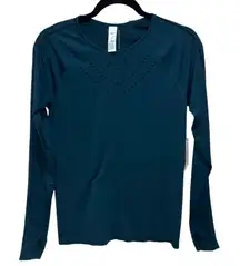 Old Navy Active Go-Dry Fitted Seamless Top - Dark Teal Size M