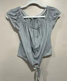 Sky And Sparrow Womens Crop Top White Black Stripe Off Shoulder Front Knot