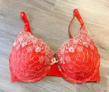 Blush Red & White Lace Bra