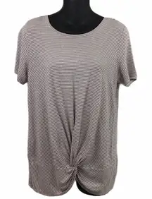 Rachel Zoe striped purple twist front tee top M