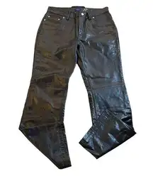 Vintage Y2K Tommy Leather Pants Juniors 11 Moto Biker Streetwear Punk Indie Edgy