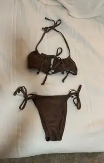 Aeropostale Bikini Set Sparkly Brown