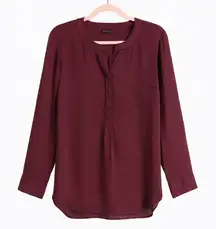 Talbots Rich Burgundy tone-on-tone Blouse Size Large – Versatile & Flattering