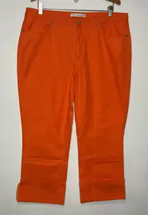 Tommy Hilfiger orange cuffed jeans capris women’s size 16 bright casual artistic